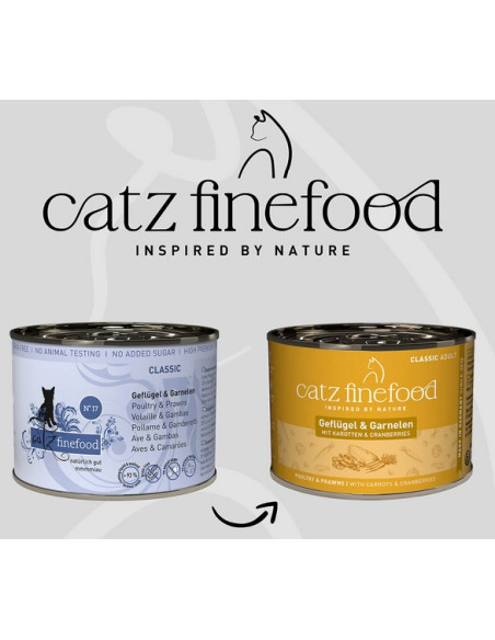 Catz Finefood Classic N.17 Drób i krewetki 200g