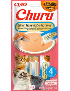 Inaba Ciao Cat Churu - Łosoś i przegrzebki 4x14g (56g)