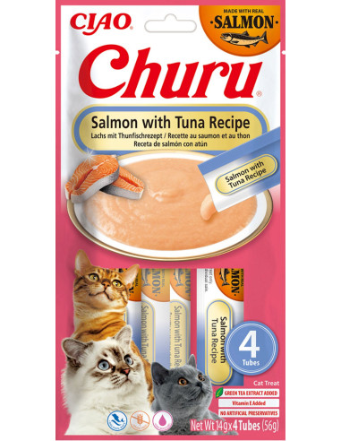 Inaba Ciao Cat Churu - Łosoś z tuńczykiem 4x14g...