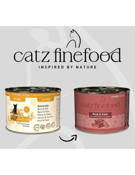 Catz Finefood Classic Kitten N.07 Wołowina i cielęcina 200g