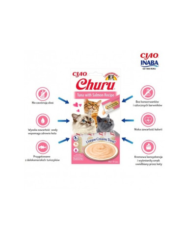 Inaba Ciao Churu dla kota - Tuńczyk i łosoś 4x14g
