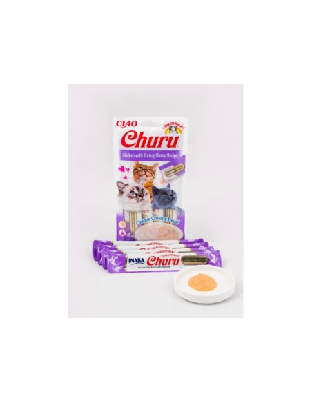 Inaba Ciao Churu dla kota - Kurczak i krewetki 4x14g