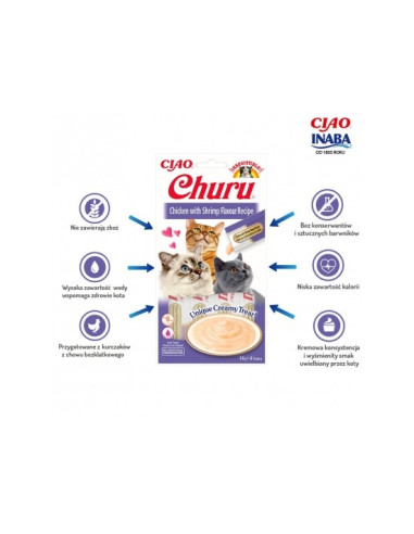 Inaba Ciao Churu dla kota - Kurczak i krewetki...