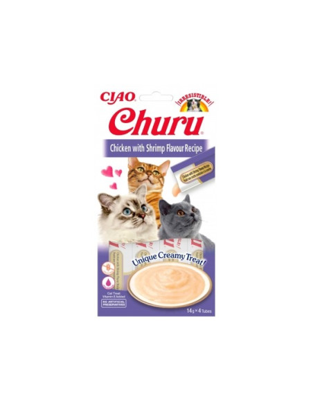 Inaba Ciao Churu dla kota - Kurczak i krewetki 4x14g